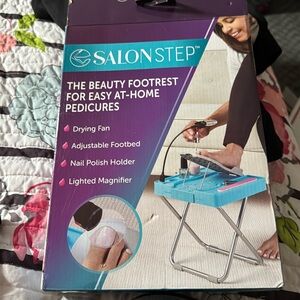 Adjustable Footrest with Lighted Magnifier - Blue